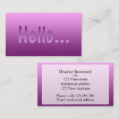 Hello Gradient One Color Pink mit benutzerdefinier Visitenkarte (Vorne/Hinten)