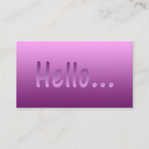 Hello Gradient One Color Pink mit benutzerdefinier Visitenkarte