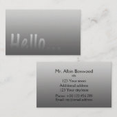 Hello Gradient One Color Silver mit benutzerdefini Visitenkarte (Vorne/Hinten)