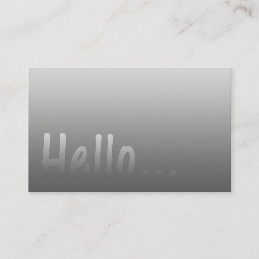 Hello Gradient One Color Silver mit benutzerdefini Visitenkarte (Vorderseite)