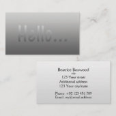 Hello Gradient One Color Silver mit benutzerdefini Visitenkarte (Vorne/Hinten)