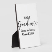 Hello graduate class of 20XX name congrats stylish Fotoplatte (Seite)