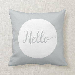 Hello Gray White Reversible Kissen