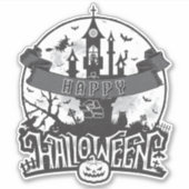 Hello Halloween - Halloween party Aufkleber (Vorderseite)