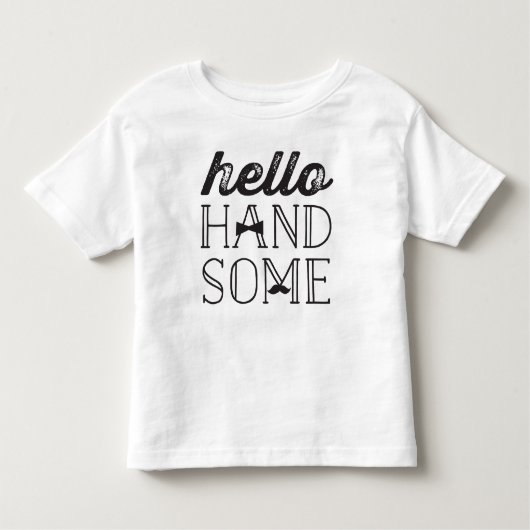 Hello Handsome Bow Krawatte Little Man Boy Kids T  Kleinkind T-shirt (Vorderseite)