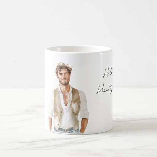 Hello Handsome Man White Shirt Cream Vest Kaffeetasse (Mittel)