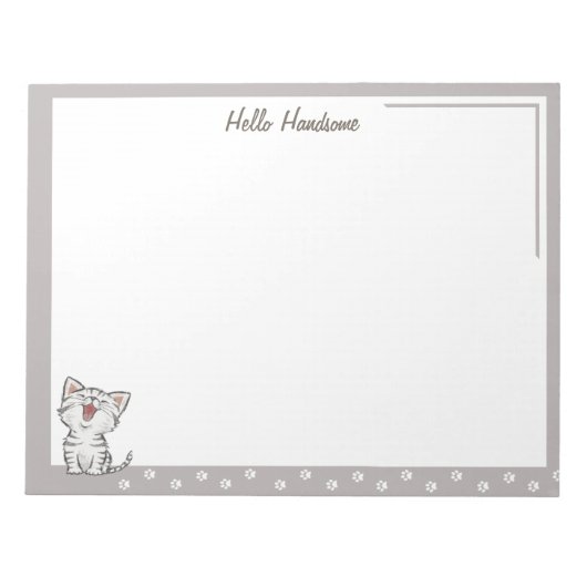 Hello Handsome Notepad with Kitty Pay prints Notizblock (Vorderseite)