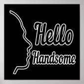 Hello Handsome Profile Face Typografy Small Poster (Vorne)