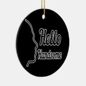 Hello Handsome Profile Face Zeichne Typografie Keramik Ornament (Rechts)