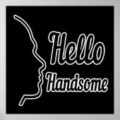 Hello Handsome Profile Face Zeichne Typografie Poster (Vorne)