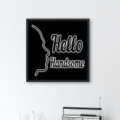 Hello Handsome Profile Face Zeichne Typografie Poster