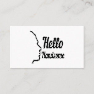 Hello Handsome Profile Face Zeichne Typografie Visitenkarte