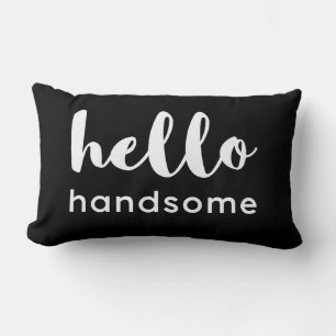 Hello Handsome Reversible Schwarz-weiß Design Lendenkissen