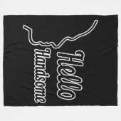 Hello Handsome Typografie and Face Profile Kontur Fleecedecke (Vorderseite (Horizontal))