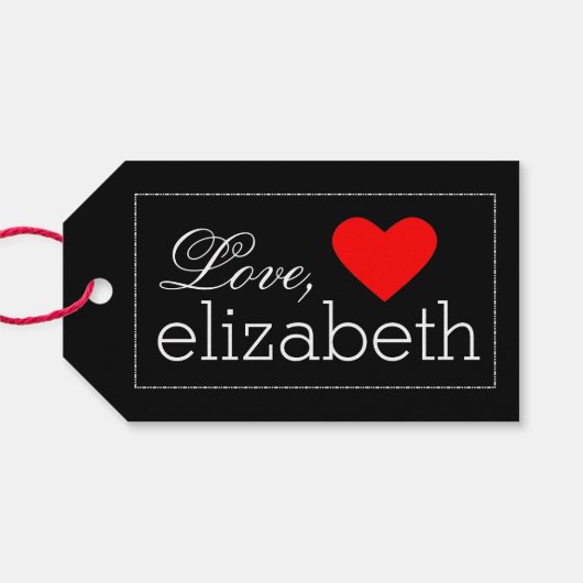 Hello Handsome with Red Heart Geschenkanhänger (Rückseite Horizontal)