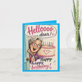 Hello happy happy birthday Folded Greeting Card Karte
