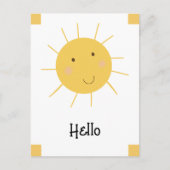 Hello Happy Sun Yellow Postkarte (Vorderseite)
