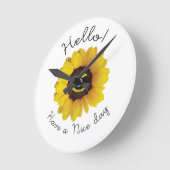Hello ! Have a nice day Runde Wanduhr (Winkel)