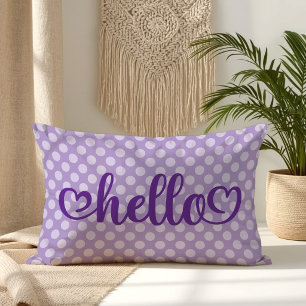 Hello Hearts Pale Lila Polka Dot Lendenkissen