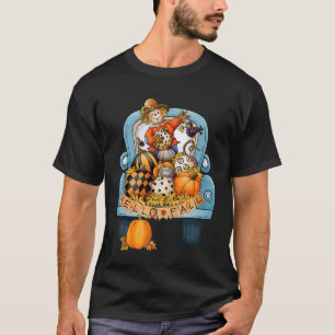 Hello Herbst Lieferwagen Pumpkin Patch Blätter Sca T-Shirt