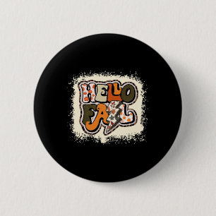 Hello Herbst Vibes Retro Groovy Button