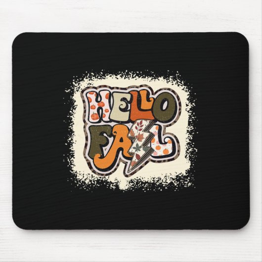 Hello Herbst Vibes Retro Groovy Mousepad (Vorne)
