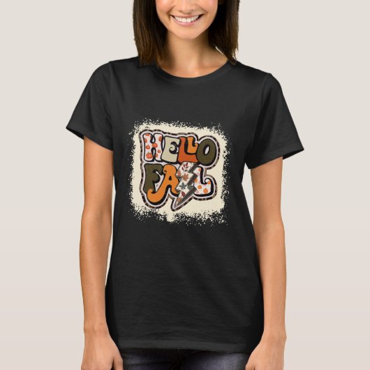Hello Herbst Vibes Retro Groovy T-Shirt (Vorderseite)