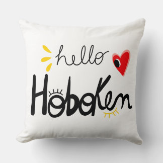 Hello Hoboken New Jersey Fun Throw Pillow Kissen