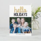 Hello Holidays - Foto Weihnachtskarte Feiertagskarte (Stehend Vorderseite)