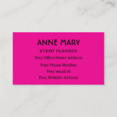 Hello Hot Pink Black Typografy Custom Stylish Visitenkarte (Rückseite)