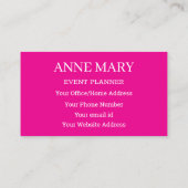 Hello Hot Pink White Script Typografy Modern Visitenkarte (Rückseite)