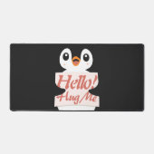 Hello! Hug Me - penguin costume personalization Schreibtischunterlage (Vorderseite)