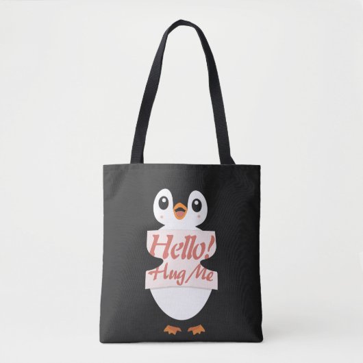 Hello! Hug Me - penguin costume personalization Tasche (Vorderseite)