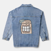 Hello Human funny saying Hand drawn art cartoon Jeansjacke (Rückseite)