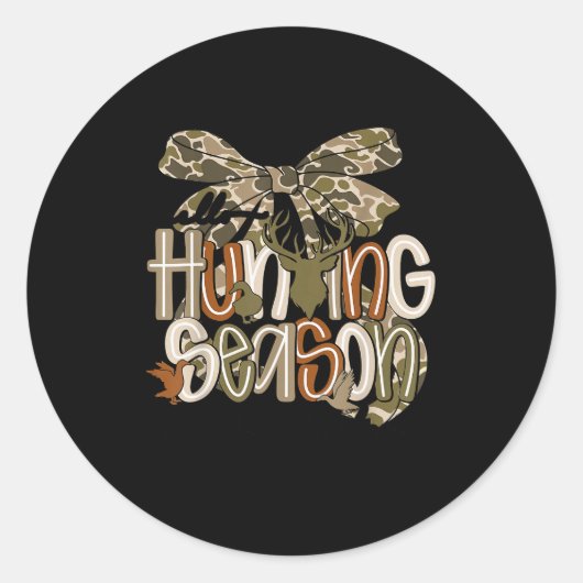 Hello Hunting Season Goodbye Husband Funny Deer  Runder Aufkleber (Vorderseite)