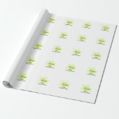 Hello I am new here name yellow green flower kids Geschenkpapier (Ungerollt)