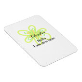 Hello I am new here name yellow green flower kids Magnet (Rechte Seite)