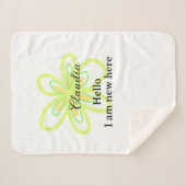 Hello I am new here name yellow green flower kids Sherpadecke (Vorderseite (Horizontal))