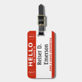 HELLO I haben Demenzidentifizierung Gepäckanhänger (Vorderseite vertikal)