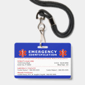 HELLO ich habe Alzheimer-Notfallinformationen Ausweis (Rückseite mit Lanyard)