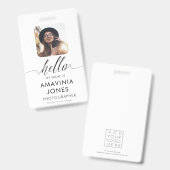 HELLO ID Identification Travel Business Abzeichen  Ausweis (Vorder- & Rückseite)