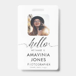 HELLO ID Identification Travel Business Abzeichen  Ausweis