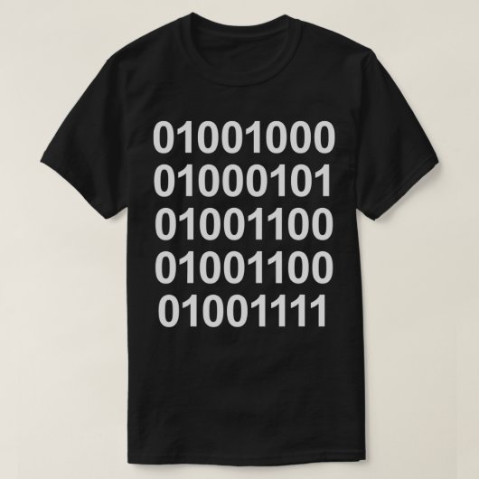 HELLO im Binärkode T-Shirt (Design vorne)
