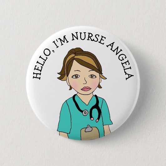 Hello, I'm Nurse Add Name Button (Vorderseite)
