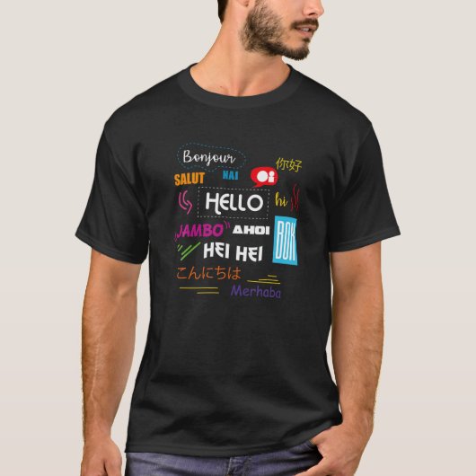 HELLO in verschiedenen Sprachen Reisen Tourismus S T-Shirt (Vorderseite)
