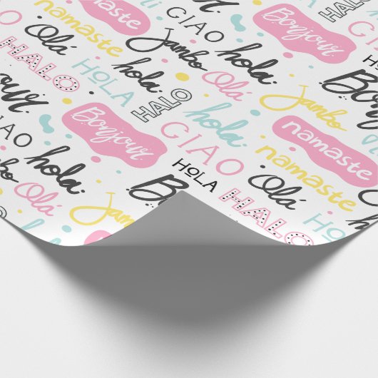HELLO IN VIELEN SPRACHEN GESCHENKPAPIER (Ecke)