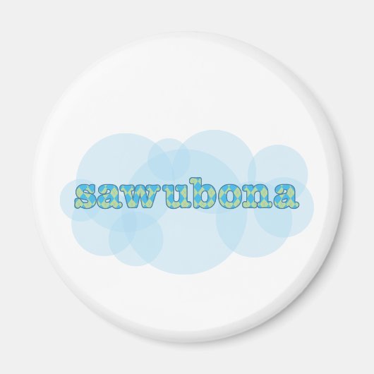 Hello in zulu wawubona Raute pattern Magnet (Vorne)