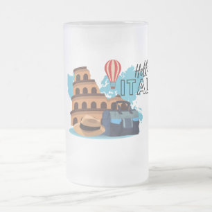 Hello Italy Mattiert Glass Beer Tasse
