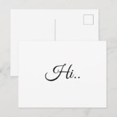 Hello Ivory Cream Minimalist Script Design Postkarte (Vorne/Hinten)
