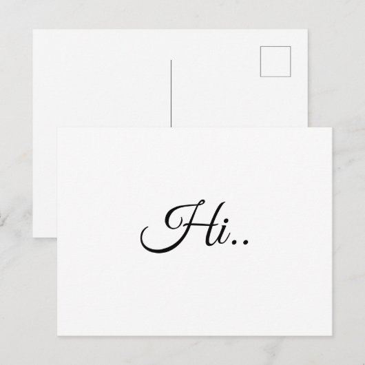 Hello Ivory Cream Minimalist Script Design Postkarte (Vorne/Hinten)